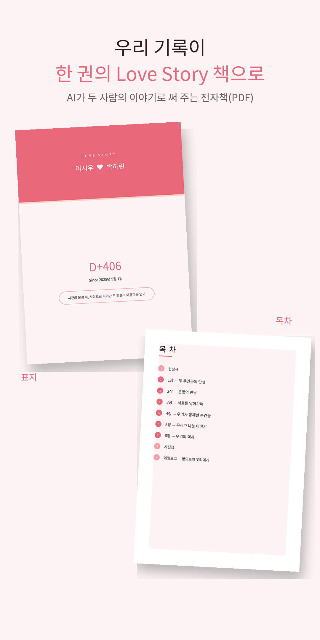 Love Story book cover and contents